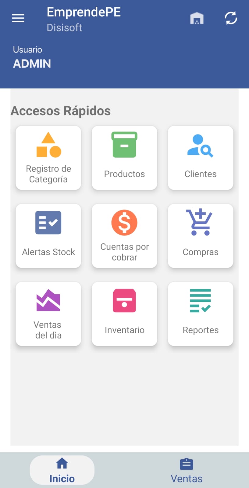 EmprendePE - pantalla principal